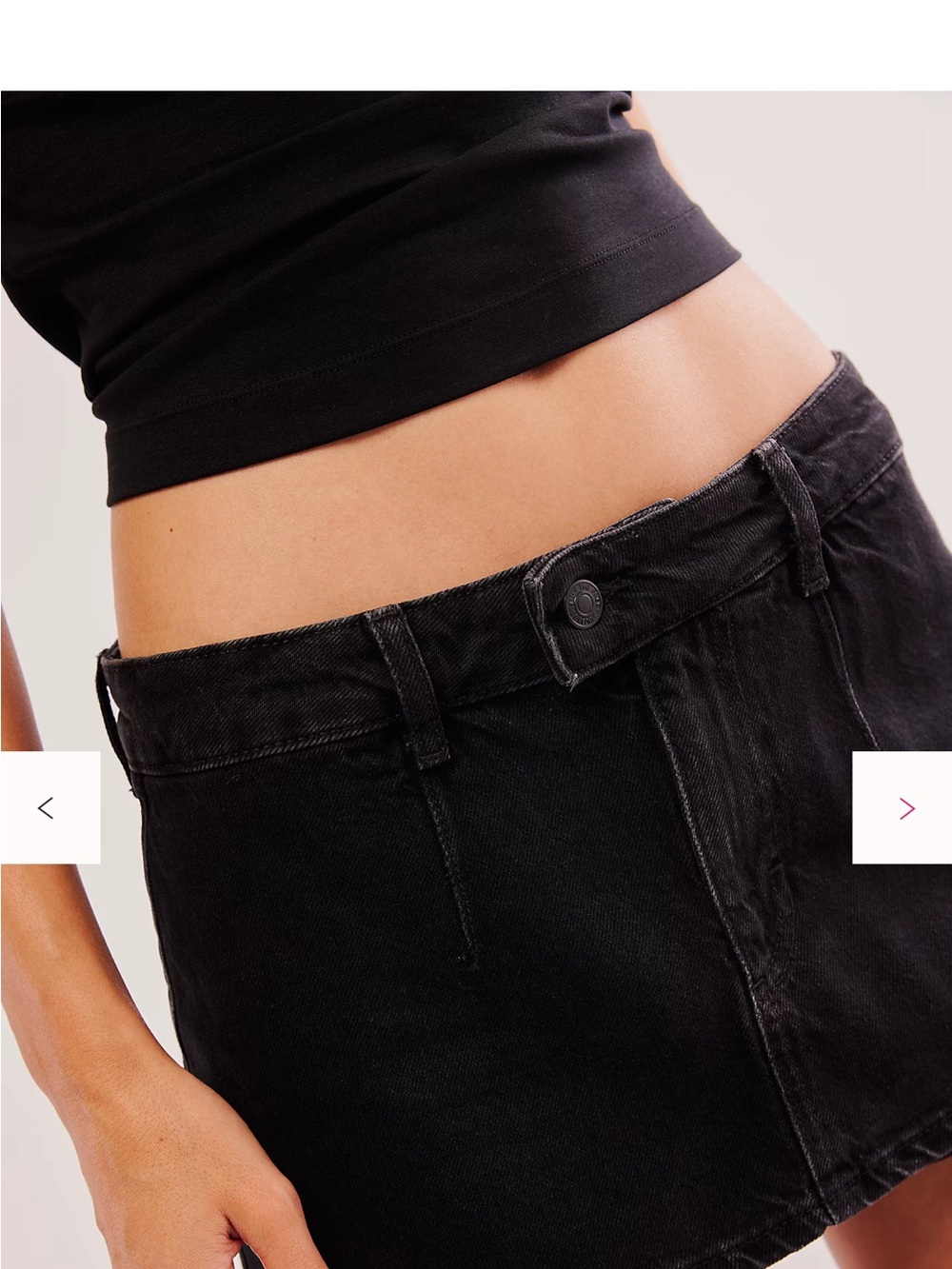 Free People Black Denim Mini Skirt